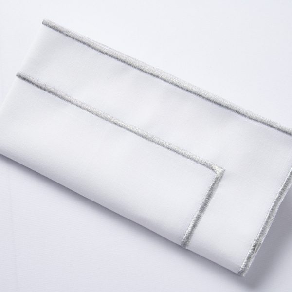 Monarch Napkin  |  White Silver