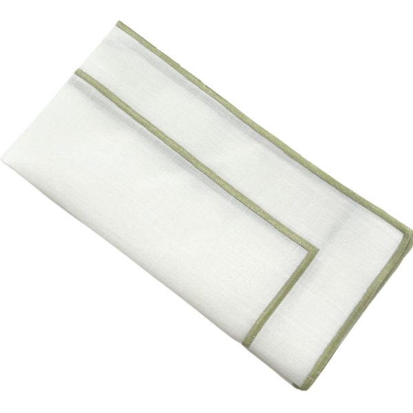 Monarch Napkin  |  White Green