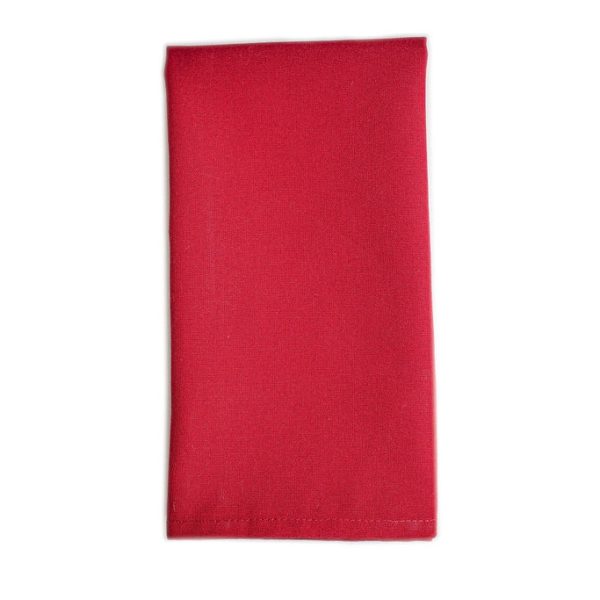 FLC Spun Poly Hemmed Napkin  |  Red