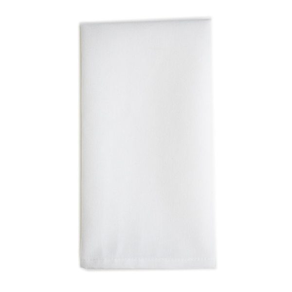 FLC Spun Poly Hemmed Napkin  |  White