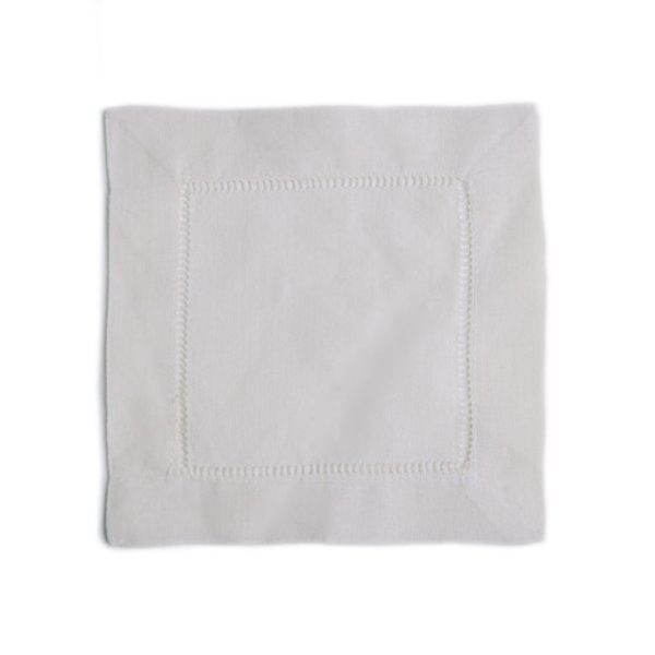 Lino Cocktail Napkin  |  Ivory