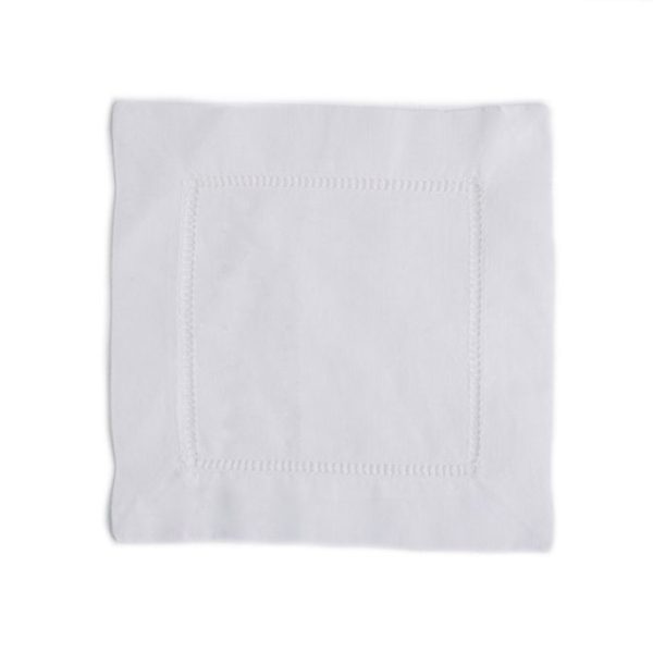 Lino Cocktail Napkin  |  White