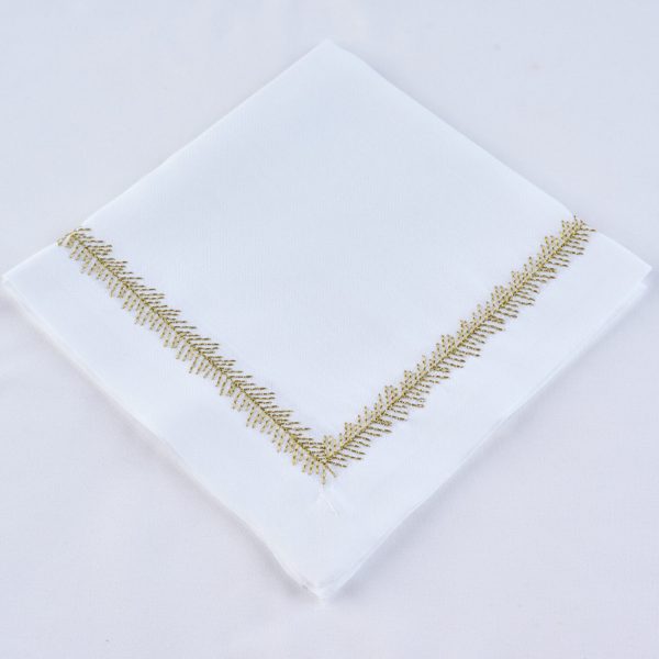 Vine Napkin  |  White Gold