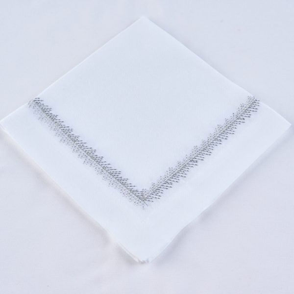 Vine Napkin  |  White Silver