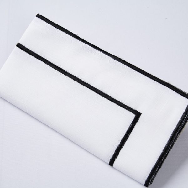 Monarch Napkin  |  White Black