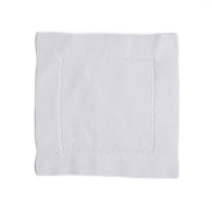 Lino Cocktail Napkin  |  White