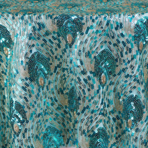 Peacock Sequins | Turquoise Gold